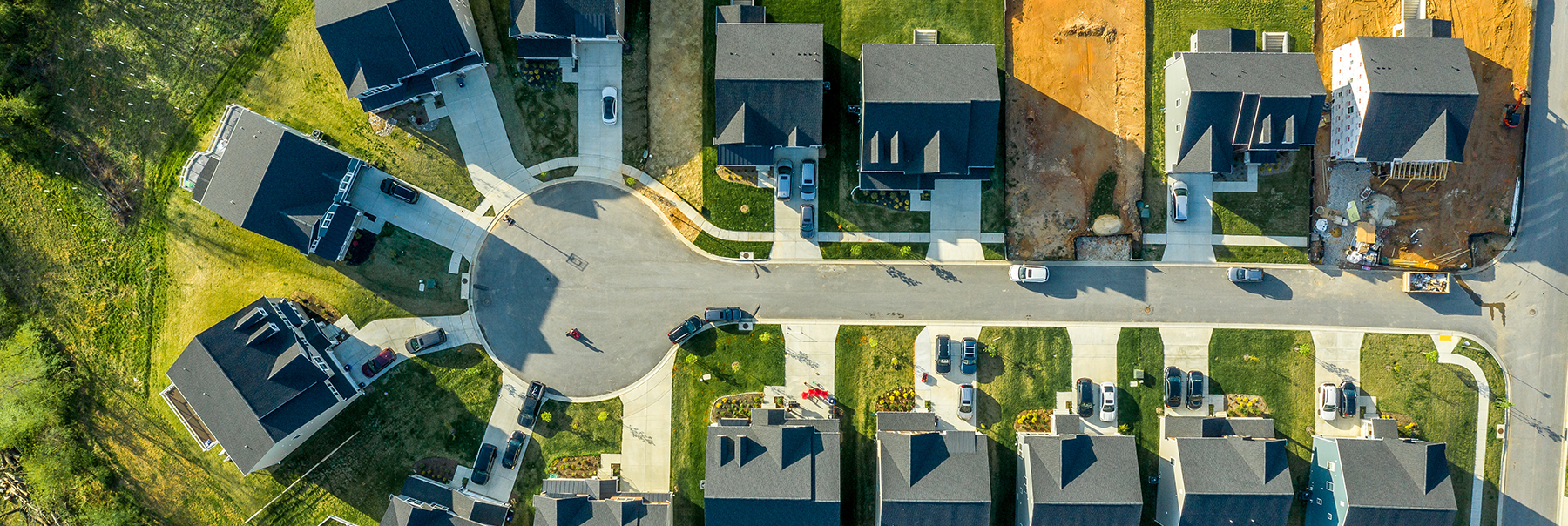 Aerial View of Neighborhood with cul de sac